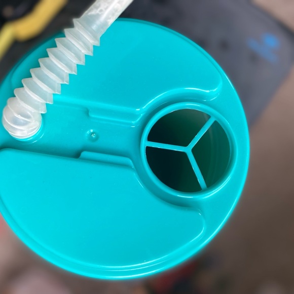 1996 Coca Cola Aladdin Thermal Mug Plastic Teal And Purple Polar Bear 18oz - Picture 9 of 10